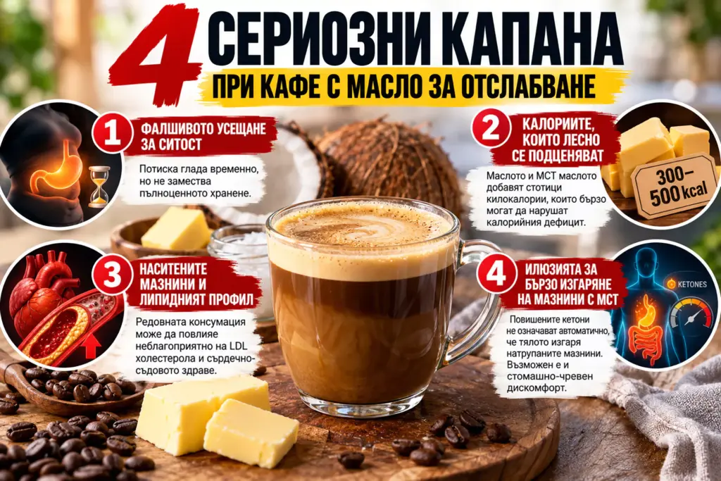 4 сериозни капана при кафе с масло за отслабване