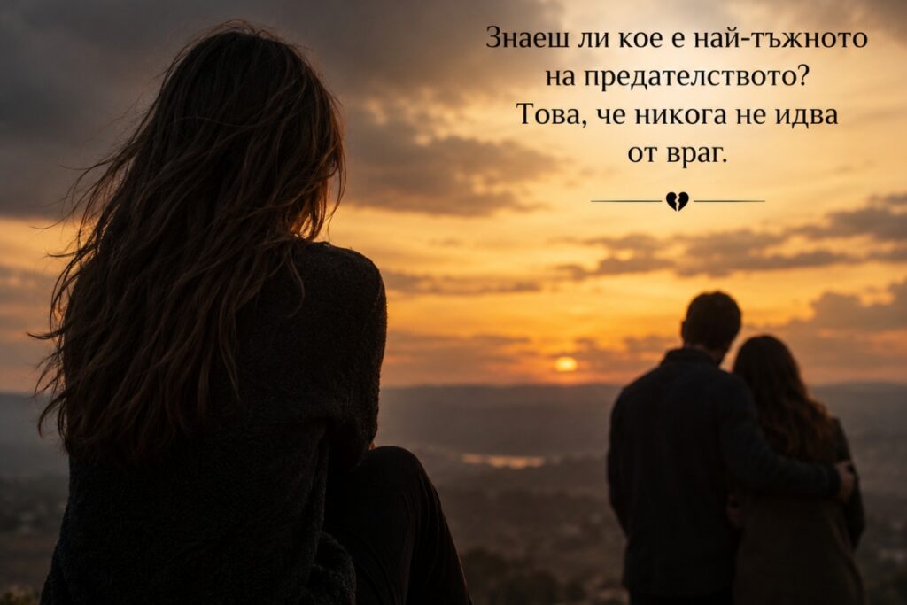Знаеш ли кое е най-тъжното на предателството? Това, че никога не идва от враг… Знаеш ли кое е най-тъжното на предателството? Това, че никога не идва от враг…